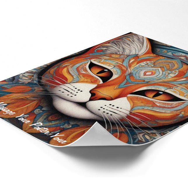 Mystic Boho Feline Mandala Poster (Corner)