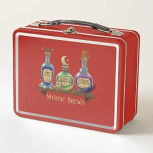 Mystic Brews Whimsical Witchy Potions & Elixirs Metal Lunch Box