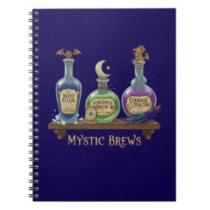 Mystic Brews   Whimsical Witchy Potions & Elixirs Notebook