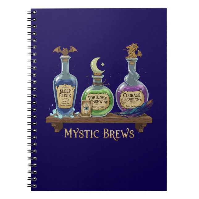 Mystic Brews | Whimsical Witchy Potions & Elixirs Notebook (Front)