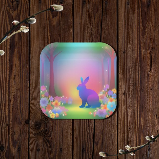 Mystic Bunny in  Spring Forest  Paper Plate (Creator Uploaded)