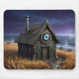 Mystic Cabin Along The Seashore Mouse Mat