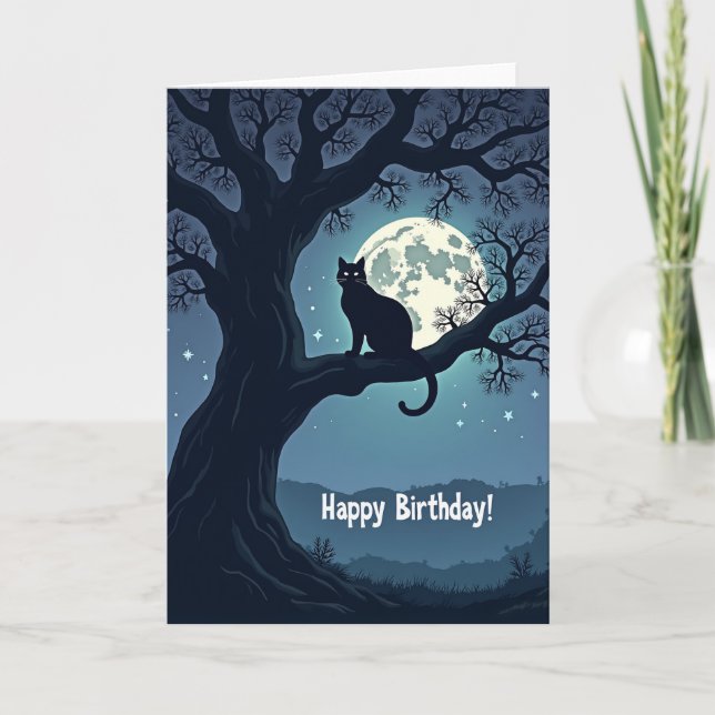 Mystic Cat Birthday Card (Front)