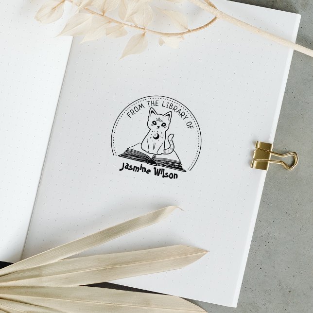Mystic Cat From the Library Of, Book Rubber Stamp (Creator Uploaded)