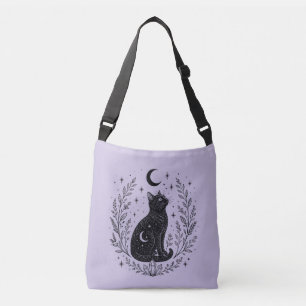 Mystic Cat Under the Moon Crossbody Bag
