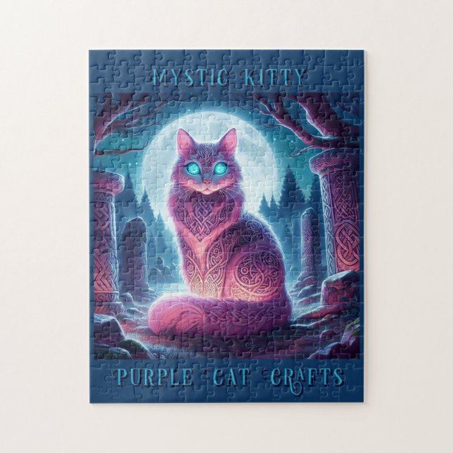 Mystic Celtic Fluffy Cat Jigsaw Puzzle (Vertical)