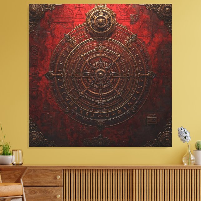 Mystic Compass Rose Canvas Print (Insitu(LivingRoom))