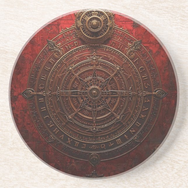 Mystic Compass Rose Coaster (Front)