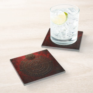 Mystic Compass Rose Glass Coaster