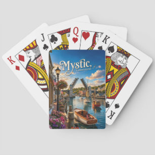 Mystic, Connecticut Drawbridge Harbour Sunset Playing Cards