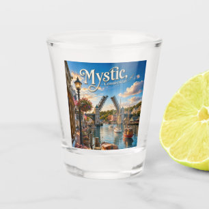 Mystic, Connecticut Drawbridge Harbour Sunset Shot Glass