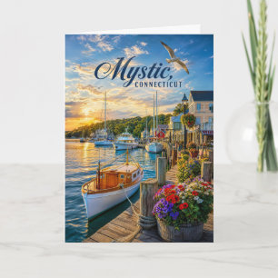 Mystic, Connecticut Harbour Sunset Card