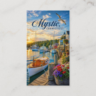 Mystic, Connecticut Harbour Sunset Enclosure Card