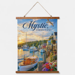 Mystic, Connecticut Harbour Sunset Hanging Tapestry