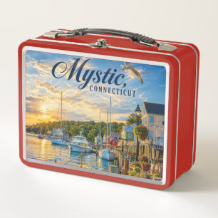 Mystic, Connecticut Harbour Sunset Metal Lunch Box