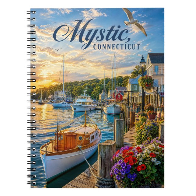 Mystic, Connecticut Harbour Sunset Notebook (Front)