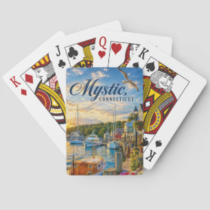 Mystic, Connecticut Harbour Sunset Playing Cards