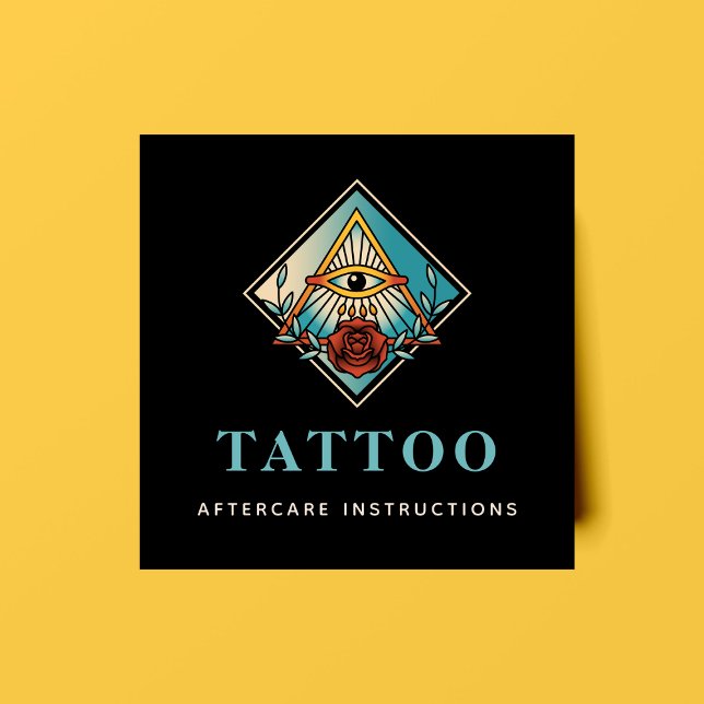 Mystic Cosmic Eye Tattoo Aftercare Instructions  Square Business Card (Creator Uploaded)