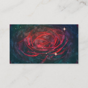Mystic Deep Red Rose Gothic Business Cards