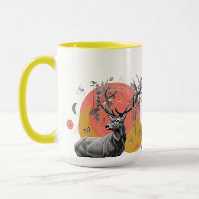 Mystic Deer Collage Mug (Left)