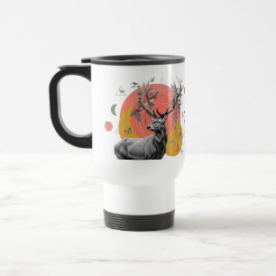 Mystic Deer Collage Travel Mug