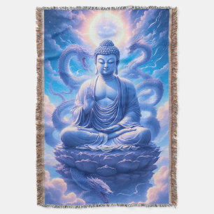 Mystic Dragon Buddha Meditation Throw Blanket