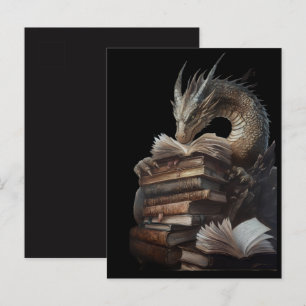 Mystic Dragon Reading Ancient Books Postcard Got