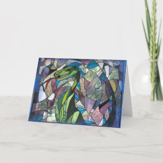 Mystic Dragon stained glass greeting card