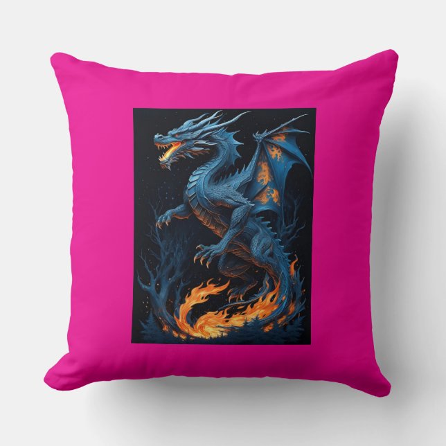Mystic Dragon Throw Pillow (Front)