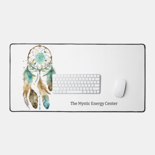Mystic Dreamcatcher Spiritual Metaphysical Yoga Desk Mat (Keyboard & Mouse)