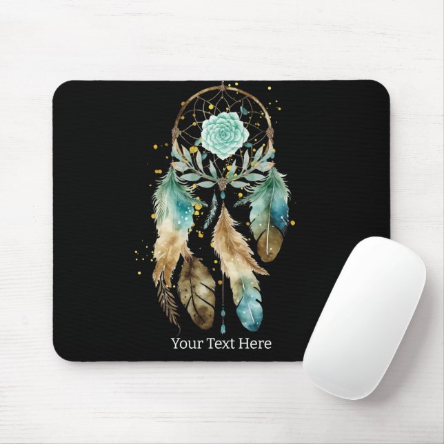 Mystic Dreamcatcher Spiritual Metaphysical Yoga Mouse Mat (With Mouse)