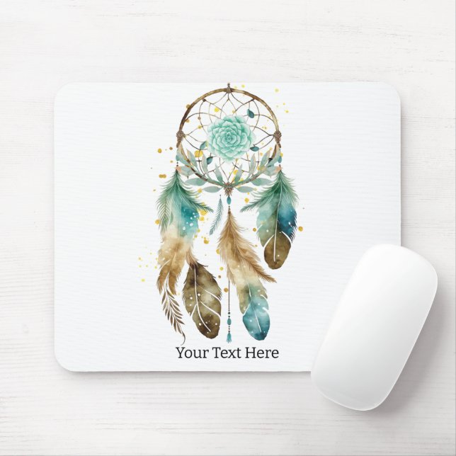 Mystic Dreamcatcher Spiritual Metaphysical Yoga Mouse Mat (With Mouse)