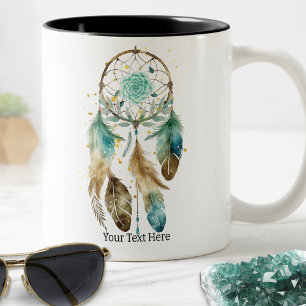 Mystic Dreamcatcher Spiritual Metaphysical Yoga Two-Tone Coffee Mug
