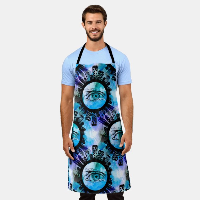 Mystic Elegance in Urban Contemporary Style Apron (Worn)