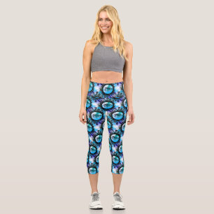 Mystic Elegance in Urban Contemporary Style Capri Leggings