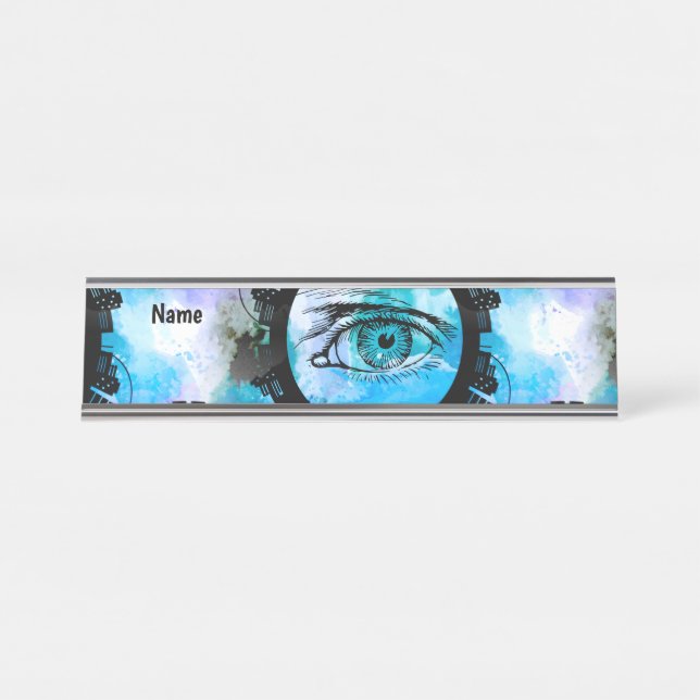 Mystic Elegance in Urban Contemporary Style Desk Name Plate (Front)