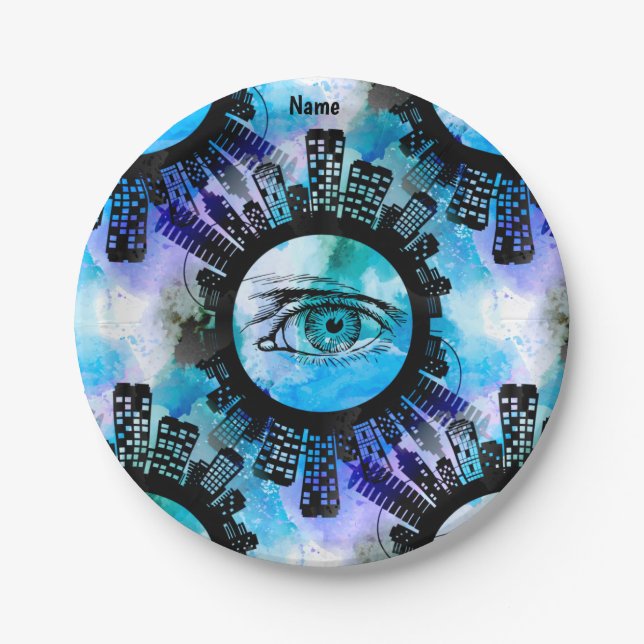 Mystic Elegance in Urban Contemporary Style Paper Plate (Front)