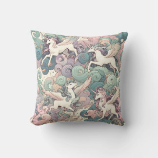 Mystic Elegance: Pastel Kirin Whispers Cushion