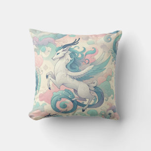 Mystic Elegance: Pastel Kirin Whispers Cushion