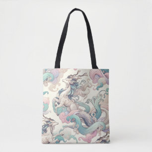 Mystic Elegance: Pastel Kirin Whispers Tote Bag
