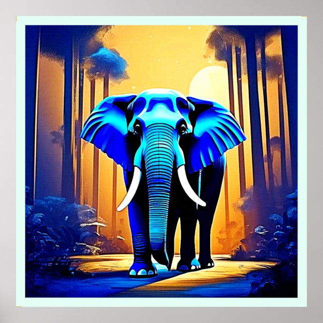 Mystic Elephant: Sunset Forest Journey Poster (Front)