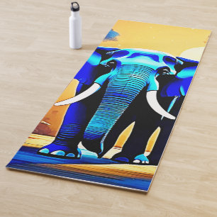 Mystic Elephant: Sunset Forest Journey Yoga Mat