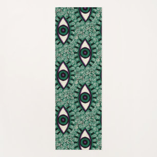 "Mystic Emerald Eyes" - Psychedelic Swirl Seamless Yoga Mat