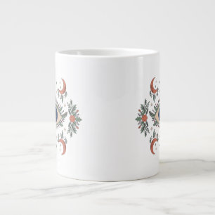 Mystic evil eye and crescent moon celestial white large coffee mug