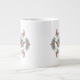 Mystic evil eye and crescent moon celestial white large coffee mug