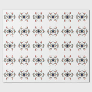 Mystic evil eye and crescent moon celestial wrapping paper