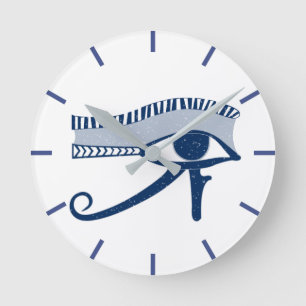 Mystic Eye of Horus Symbol Round Clock