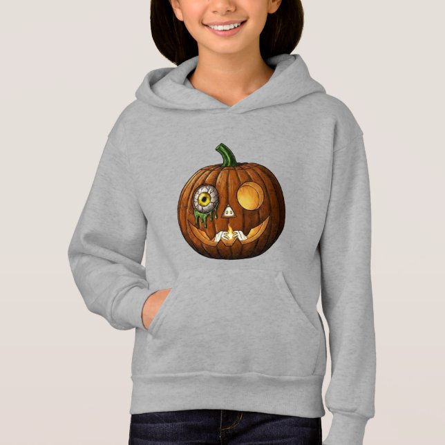 Mystic Eyeball & Skeleton Hands Jack-O-Lantern (Front)