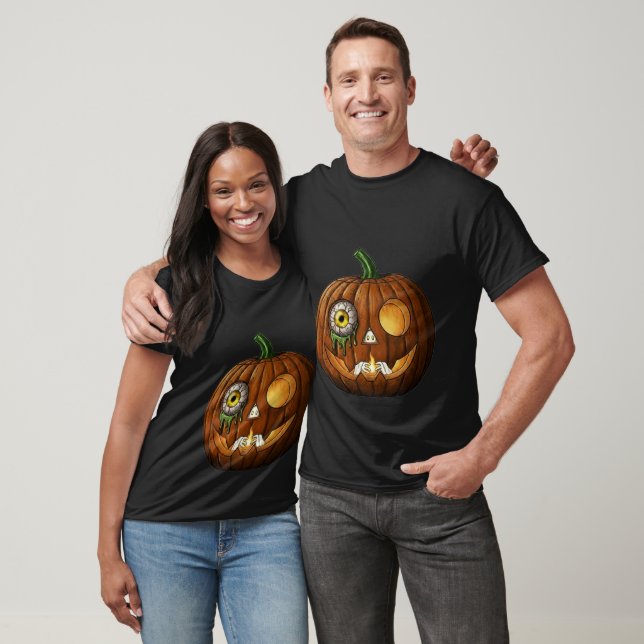 Mystic Eyeball & Skeleton Hands Jack-O-Lantern T-Shirt (Unisex)