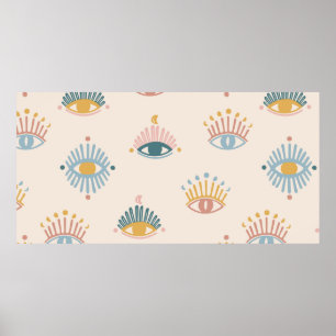 Mystic eyes seamless pattern,mystical background,m poster
